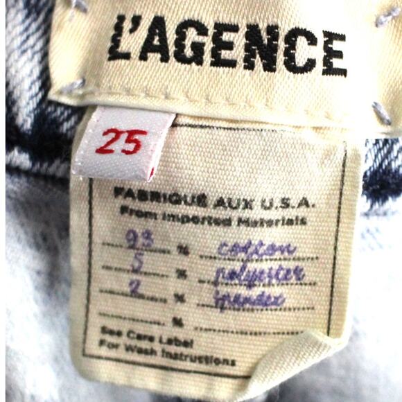 L'Agence Highline High Rise Calypso Skinny Jean Size 25 Shark Bite Acid Wash - Picture 7 of 7